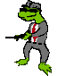 Lizard-people CIA agent sprite
