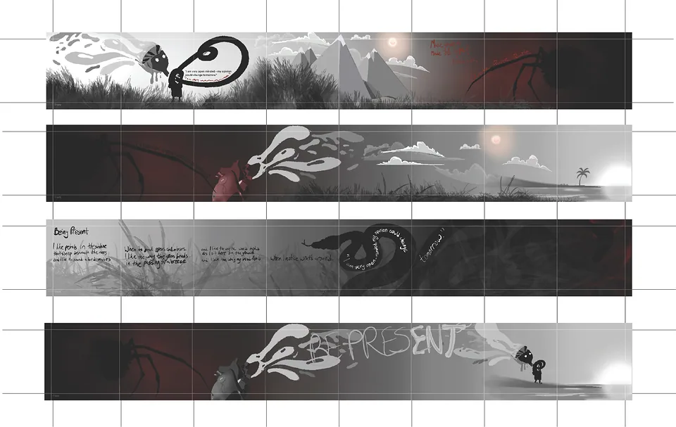 Orihon booklet panels laid out in sequence