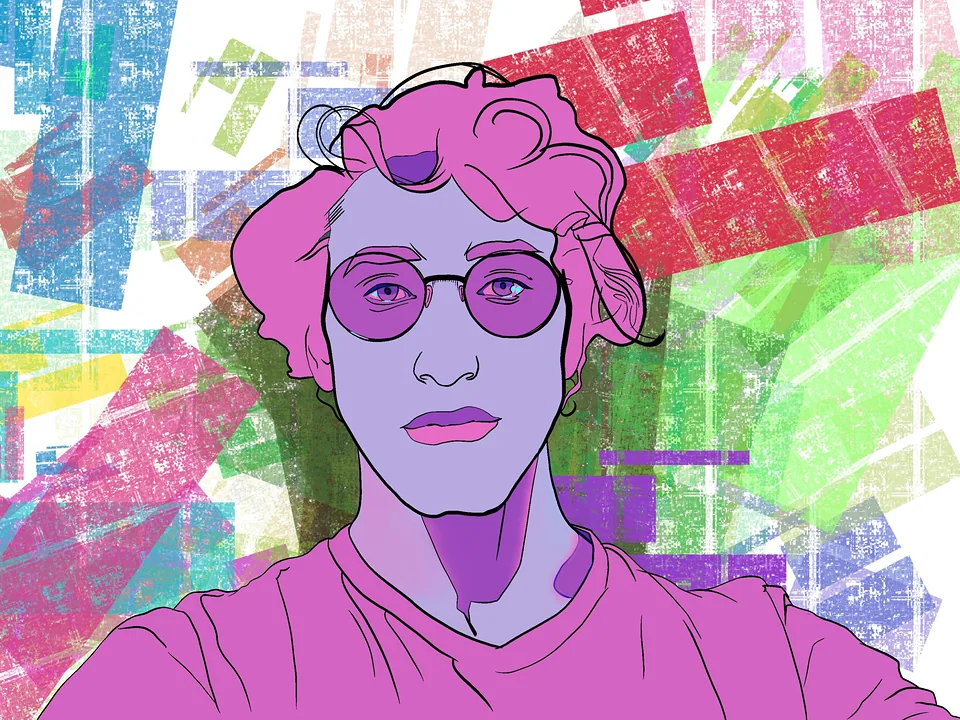 Pop-art illustrated portrait of Eli Landsman
