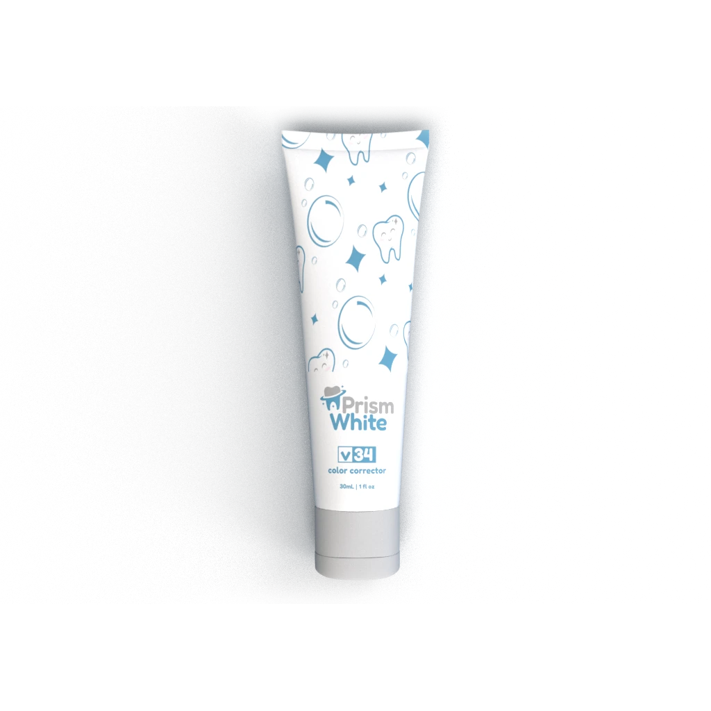 Prism White toothpaste tube mockup on black