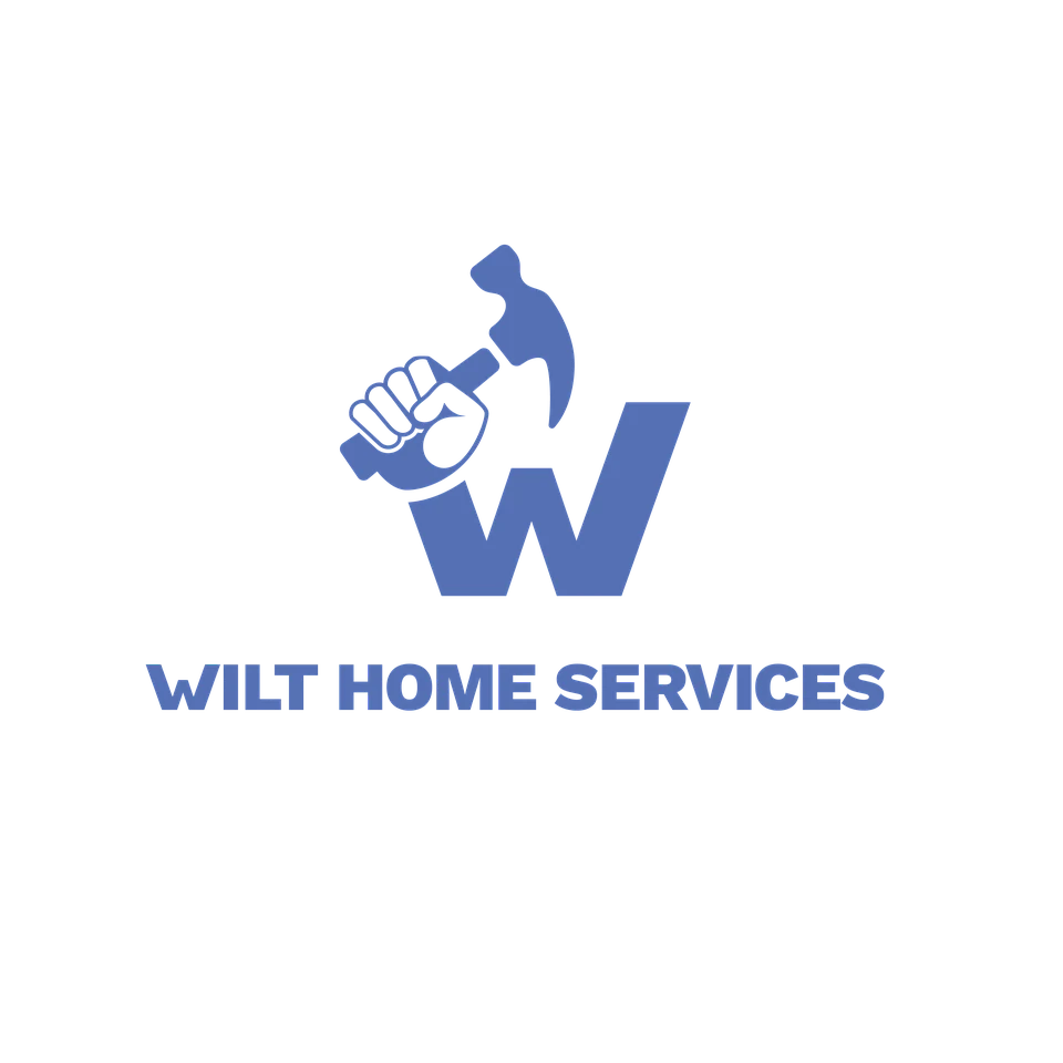 Wilt Home Services logo: a hand holding a hammer above a W